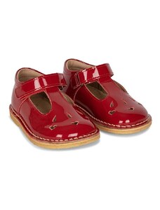 Детски половинки обувки от кожа Konges Sløjd в червено