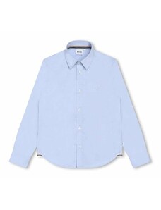 Детска памучна риза BOSS в синьо