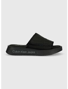 Чехли Calvin Klein Jeans PREFRESATO SANDAL SOFTNY в черно с платформа YW0YW00968