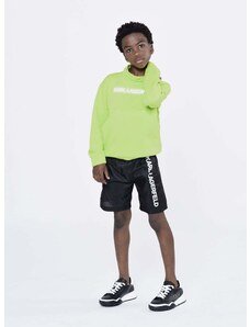 Детски суичър Karl Lagerfeld в зелено с принт
