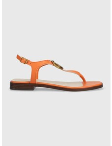 Кожени сандали Guess MIRY в оранжево с платформа FL6MRY LEA21