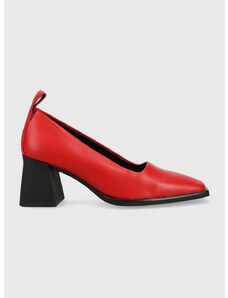 Кожени обувки с дебел ток Vagabond Shoemakers HEDDA в червено с висок ток 5303.101.47