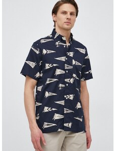 Памучна риза Tommy Hilfiger мъжка в тъмносиньо със стандартна кройка с класическа яка