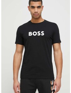 Плажна тениска BOSS в черно с десен 50491706