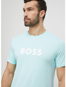 Плажна тениска BOSS в тюркоазено с десен 50491706