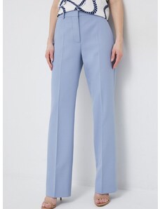 Панталон Calvin Klein в синьо със стандартна кройка, с висока талия