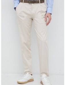 Панталон Calvin Klein в бежово със стандартна кройка