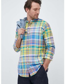 Памучна риза Polo Ralph Lauren мъжка със свободна кройка с права яка
