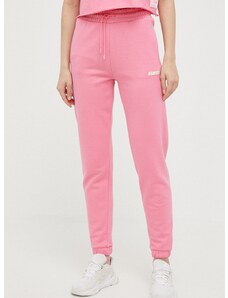 Спортен панталон Guess в розово с принт