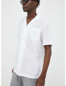 Памучна риза Les Deux мъжка в бяло със стандартна кройка