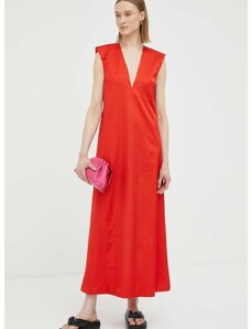 Вълнена рокля By Malene Birger в червено дълъг модел разкроен модел