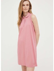 Памучна рокля Colmar в розово къс модел със стандартна кройка