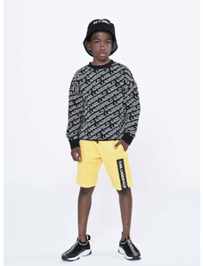 Детски суичър Karl Lagerfeld в черно с десен
