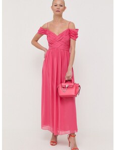 Копринена рокля Luisa Spagnoli в розово дълъг модел разкроен модел