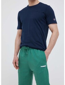 Къс панталон Hummel hmlLGC GABE SWEATSHORTS в зелено меланж на