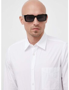 Памучна риза BOSS ORANGE мъжка в бяло със стандартна кройка с класическа яка