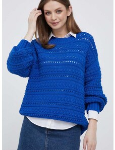 Пуловер Tommy Hilfiger дамски в синьо