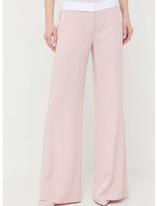 Панталон Victoria Beckham в розово с широка каройка, със стандартна талия