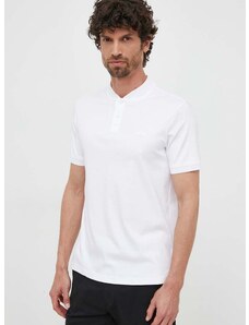 Памучна тениска с яка Calvin Klein в бяло с изчистен дизайн K10K111201