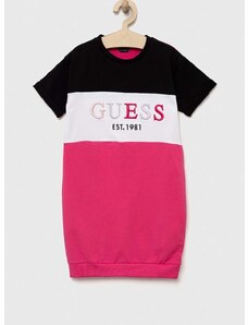 Детска рокля Guess в розово къс модел със стандартна кройка