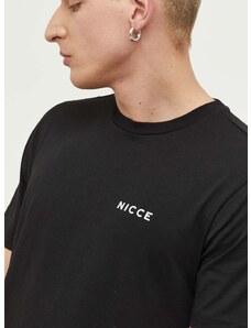 Памучна тениска Nicce в черно с изчистен дизайн