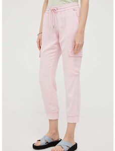 Панталон Rich & Royal в розово с кройка тип карго, със стандартна талия