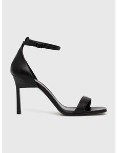 Кожени сандали Calvin Klein GEO STILETTO SANDAL в черно HW0HW01610