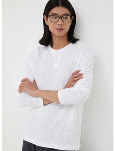 Памучна блуза с дълги ръкави American Vintage в бяло с изчистен дизайн