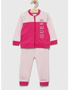 Бебешки памучен комплект Guess в розово