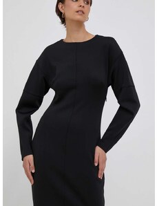 Рокля Calvin Klein в черно къса със стандартна кройка