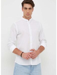 Риза Tommy Hilfiger мъжка в бяло със стандартна кройка с права яка