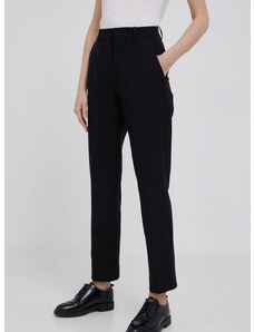 Панталон Calvin Klein в черно с кройка тип цигара, с висока талия