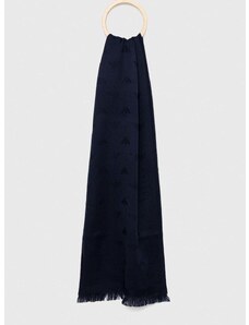 Вълнен шал Emporio Armani в сиво с изчистен дизайн