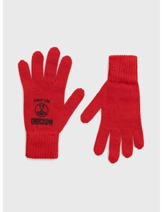 Вълнени ръкавици Moschino в червено