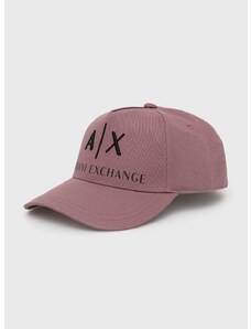 Памучна шапка Armani Exchange в лилаво с апликация 954039 CC513 NOS