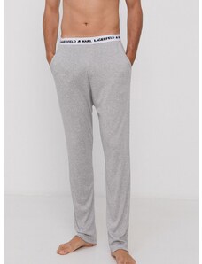 Долнище на пижама Karl Lagerfeld мъжко в сиво с изчистен дизайн