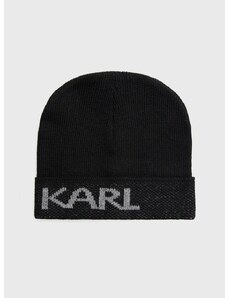 Шапка Karl Lagerfeld в черно с фина плетка