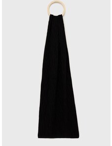 Памучен шал Armani Exchange в черно с изчистен дизайн