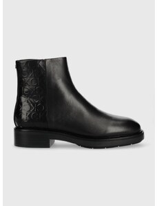 Боти Calvin Klein Rubber Sole Ankle Boot в черно с равна подметка