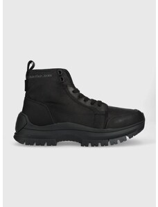 Обувки Calvin Klein Jeans Hiking Laceup Boot в черно