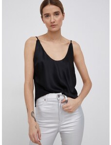 Блуза Calvin Klein дамска в черно с изчистен дизайн