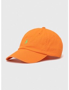 Памучна шапка с козирка Polo Ralph Lauren в оранжево с апликация 710667709