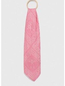 Тънък шал Moschino в розово с десен M2896 30758