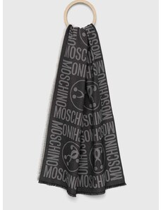 Тънък шал Moschino в сиво с десен M2896 30758