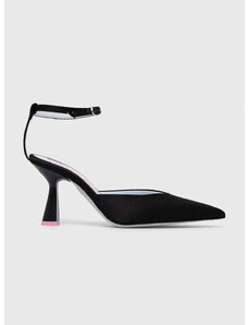 Обувки с висок ток Chiara Ferragni CF3142_001 в черно CF DECOLLETE