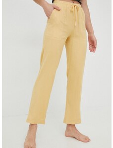 Панталон Billabong в жълто със стандартна кройка, с висока талия