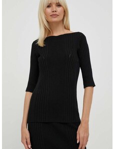 Пуловер Calvin Klein дамски в черно от лека материя