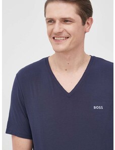 Тениска BOSS мъжки в тъмносиньо с изчистен дизайн