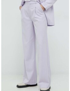 Панталон Gestuz PaulaGZ в лилаво с широка каройка, висока талия 10906861
