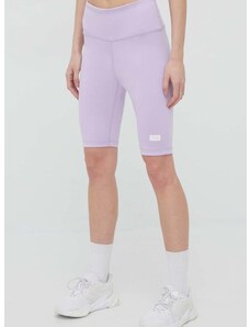 Къси панталони Arkk Copenhagen в лилаво с изчистен дизайн с висока талия